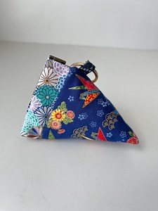 Japanese Cotton Mini Pyramid Pouch: Blue Crane Origami Print Coin Purse Keychain - Etsy