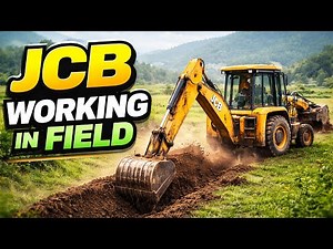 JCB Working in Field 🚜 | Heavy Equipment Excavator at Work | Satisfying Earthmoving #jcb #automobile