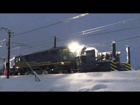 ENR-1000【4K】信越本線下り除雪開始！