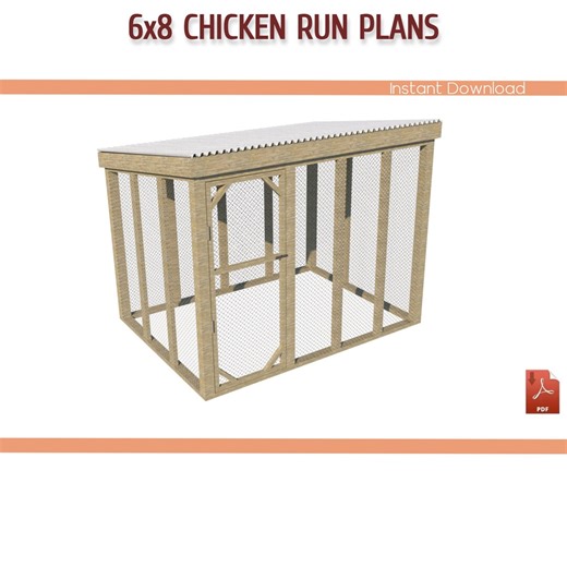 6x8 Walk-in Chicken Run Plans – DIY Building Guide (PDF Download) - Etsy