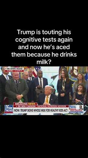 Trump is touting his cognitive tests again and now he’s aced them because he drinks milk. #trump #politics