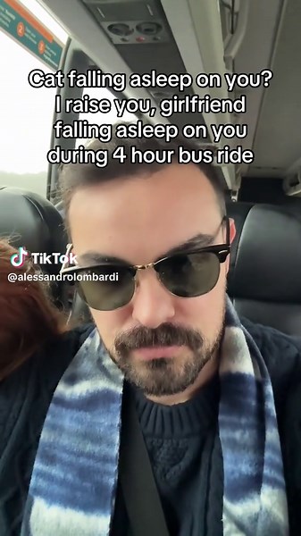 Girlfriend Falls Asleep on 4-Hour Bus Ride