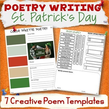 St Patrick's Day Poetry Writing - St Pattys Day Middle School Poem Templates