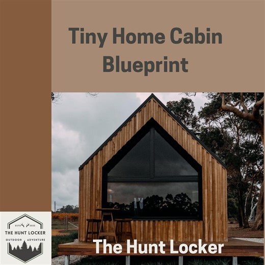 Tiny Hunting Cabin Blueprint: Off-grid 193 Sq Ft Plan (PDF Download) - Etsy