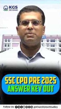✔️ SSC CPO Answer Key 2025 Released on Official Website #ssccpo #latestupdate #updates #kgssscexams