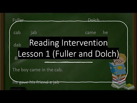 Reading Intervention -Lesson 1 Fuller and Dolch