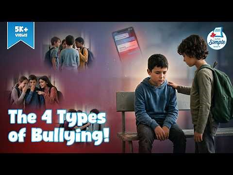 4 Types of Bullying for Kids - Verbal, Physical, Social, Cyber Bullying - Health Lesson for Students