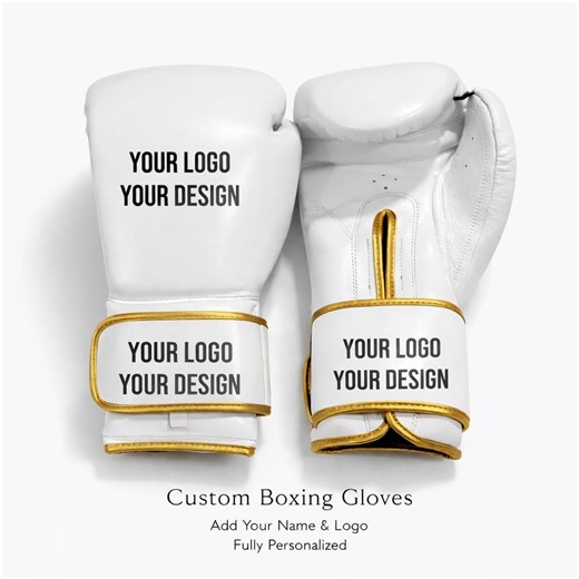 Custom Boxing Gloves Personalized Name & Logo, Real Cowhide Leather - Etsy