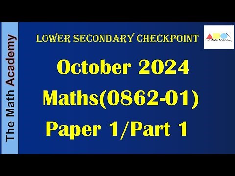 0862 Checkpoint Mathematics/October 2024/ Paper 1-Part 1 #checkpoint#pastpapers#ms#
