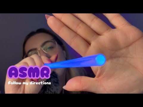 ASMR - Follow My Directions | Light triggers, inaudible whispers & repetition