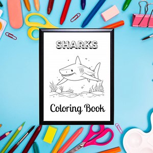 Shark Coloring Book: 20 Fun Pages for Kids (instant Download PDF) - Etsy