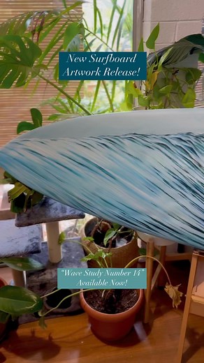 This surfboard artwork is available now - https://gallery.clairemarieartist.com/products/wave-study-number-14-hand-painted-surfboard | Claire Marie Artist
