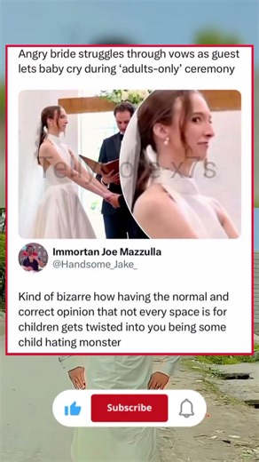 Angry Bride Struggles Through Vows as Baby Cries at Adults-Only Wedding