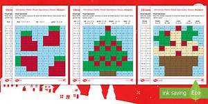 Christmas Maths Mixed Operations Mosaic Differentiated Worksheets