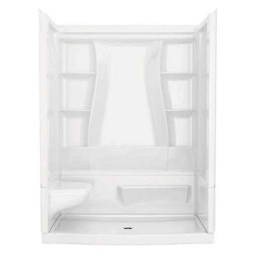Delta Classic 500 Curve Left Seat 60 in. x 32 in. x 75.88 in. H Alcove Shower Kit Shower Wall and Shower Pan in White BVS3-C51708-WH - The Home Depot