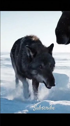Wolf Pack Hunts Moose on a Frozen Tundra #animals #shorts