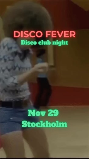 ⚡ Disco Fever is here and there’s only one way to cure it! November 29 – Hus 7 – 20:00 to 02:00 (10 minutes to Globen station) Put on your best dancing shoes and come to Disco Fever, Stockholm’s new (and only?) disco club where we dance away to the best disco from all decades but the focus is of course on the classic disco songs from the 70s and 80s. 📵 No mobile use in the club! We want you living in the moment, like a proper disco club night! Keep your phone in your pocket; only use it for pay