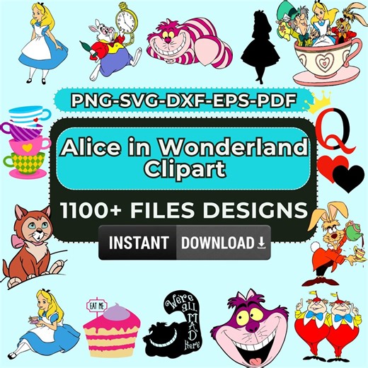 Alice Svg,wonderland Svg,alice Clipart,digital Download,alice Wonderland Svg,disney,alice in Wonderland Png,alice in Wonderland Clipart,diji - Etsy