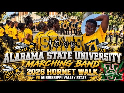Alabama State University Marching Band | Hornet Walk 2026 | Mississippi Valley