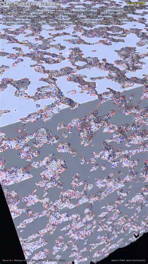 Self-Modifying Genome — 3D Evolutionary CA #Shorts