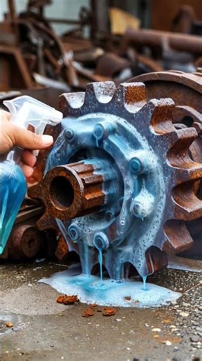 Rusty Tractor Gear Shaft → Shiny Like New! 😲 #RustToShine