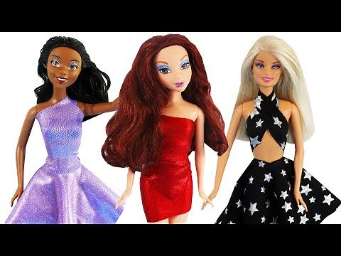 👚How to Make 3 Barbie Clothes - No-sew No-Glue Doll Clothes - simplekidscrafts