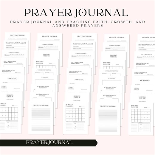 Prayerful Journal | Digital Prayer Journal, Bible Study, Gratitude Log, Manifestation Pages, Prayer Requests & Faith Reflections - Etsy
