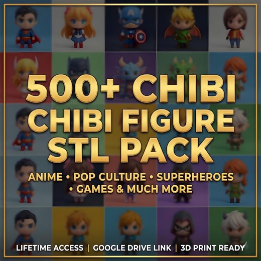 Chibi Figure 3D Stl Mega Bundle Pack | 500  Print Ready Files - Etsy UK