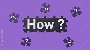 How Question Text On Jigsaw Puzzle Animation. How Question Concepts Animation. Question, Ask, Tips, Guidance And Instruction Concepts. How Question Concepts Footage.