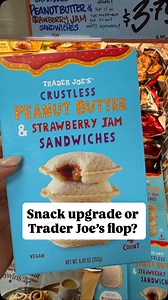 127K views · 49 reactions | Tried and tested: these new crustless PB&J sandwiches really do taste just like an Uncrustable. My friend gave them a 7.5/10 overall—soft bread, salty peanut butter, and sweet strawberry jam sealed up and ready to thaw when you are. A fun, nostalgic snack you’ll now find in the freezer section at Trader Joe’s. #traderjoes #traderjoeslist #traderjoesfinds #foodreview #traderjoeshaul #traderjoesreviews #tastetest | Trader Joe's List | Facebook