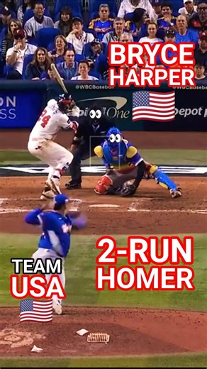 🚨 Harper 2-RUN HOMER TIES IT‼️ 💥⚾️🤯 | USA 🇺🇸 #shorts #baseball #highlights