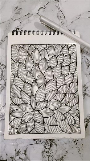 "Zentangle Doodle Leaf Flower Art | Easy Patterns for Beginners #zentangleart"