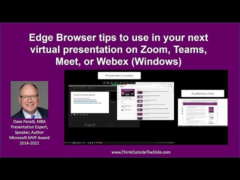 Edge Browser tips to use in your next virtual presentation on Zoom, Teams, Meet, or Webex (Windows)