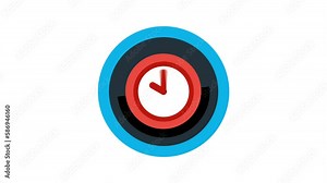 Clock running icon. Time concept. Animation, cartoon, illustration, clip art, vector. Web symbol.