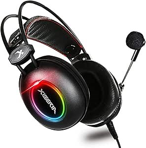 XIBERIA E3 Black Gaming Headset, Over-Ear Stereo Gaming Headphones with Uni-Directional Microphone for PC, Computer, Laptop, PS4, Xbox One, Nintendo Switch, Mac, iPad