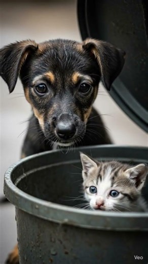 A warmth on the cold 🤕❤️..| #cartoon #dog #puppy #kitten