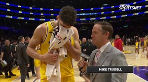 "We have a deep roster, we have a lot of good guys, so you've just got to make sure you always stay ready." Maxi Kleber (5 PTS, 7 REB, AST, BLK) talks with Mike Trudell after the #Lakers defeat the Warriors 105-99 for their third straight victory. | Spectrum SportsNet