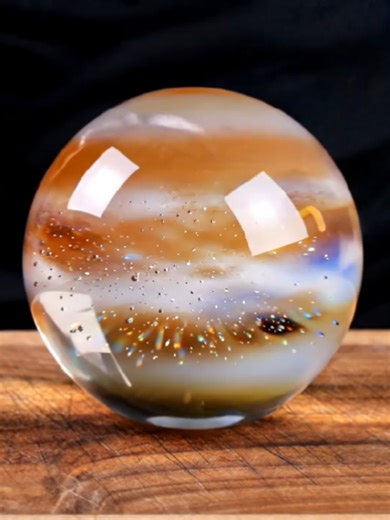 Slicing Glass Pluto 🔪 #oddlysatisfying #asmr #planets #veo