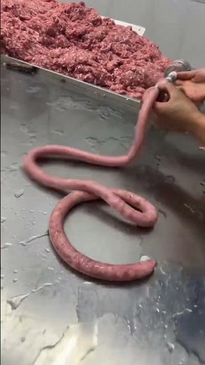 Sausage making process step by step. #foodprocessing #statisfying #fyp