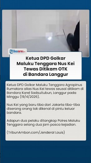 The Chairman of the Golkar Party Regional Leadership Council (DPD) in Southeast Maluku was stabbe...