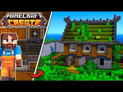 I Built A Create Mod Workshop And Iron Farm! | Create Mod Island! | Episode 2
