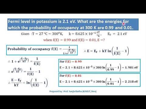 Numerical problems based on Fermi Dirac distribution function