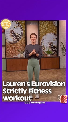 🪩 Here’s Lauren’s Eurovision themed Strictly Fitness workout. Give it a go now, or save it for later! You can watch all of the moves in full, and how to do them sat down, on iPlayer! Join us for more routines next week with Lauren from Monday 9:30am. #Strictly #Workout | BBC Morning Live