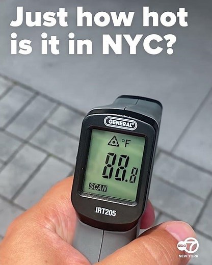 NYC heat wave: Infrared thermometer shows sidewalks reaching nearly 160 degrees