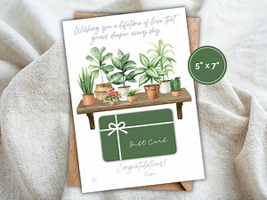 Wedding, Engagement or Bridal Shower Plant Gift Card Holder | Plant Lover Gift | Plant Themed Bridal Shower, Wedding, Engagement | Printable - Etsy