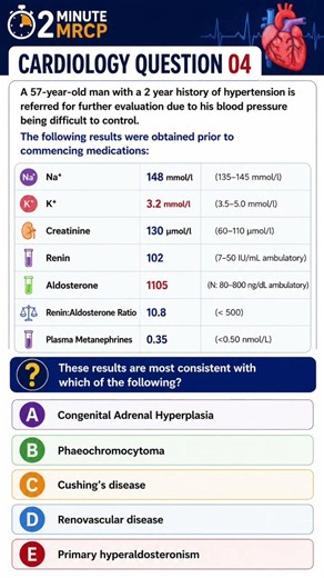 MRCP Cardiology Question | Resistant Hypertension: What's the Diagnosis? | 2 Minute MRCP