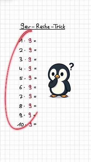 Mathe Trick für die 9er Reihe im kleinen 1 mal 1 #mathe #1x1 #trick #lernen #schule