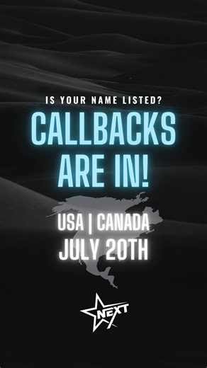 🌟 US & Canada! Callbacks are IN from NEXT auditions! 🎉 Friends & Family, it’s time to cast your vote! The performer with the most votes in the comments below or chosen by our team will WIN $300! Deadline to vote: July 21st, 9:00pm. Winner announced via email. Rules: 1. Like our post to vote 2. Comment with the “Name of Performer” and “Why you think they should win” ALSO! Check your emails NOW for important updates! Congratulations to all our STARS! –//– #ActorLife #ModelLife #SingerSongwriter 