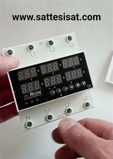 RCON RCV05 adjustable 3-phase voltage and current protection.
