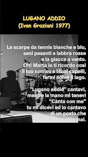 LUGANO ADDIO (Ivan Graziani 1977)